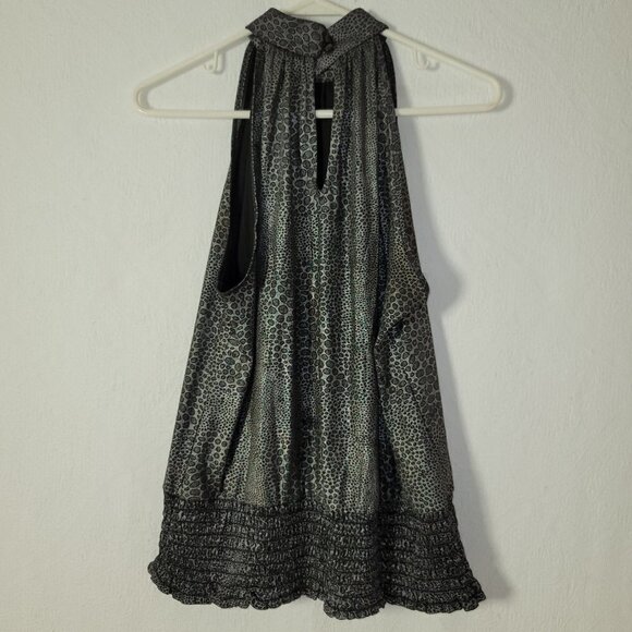 483. Inois Halter Top Silver and Black Sz M - Picture 2 of 8